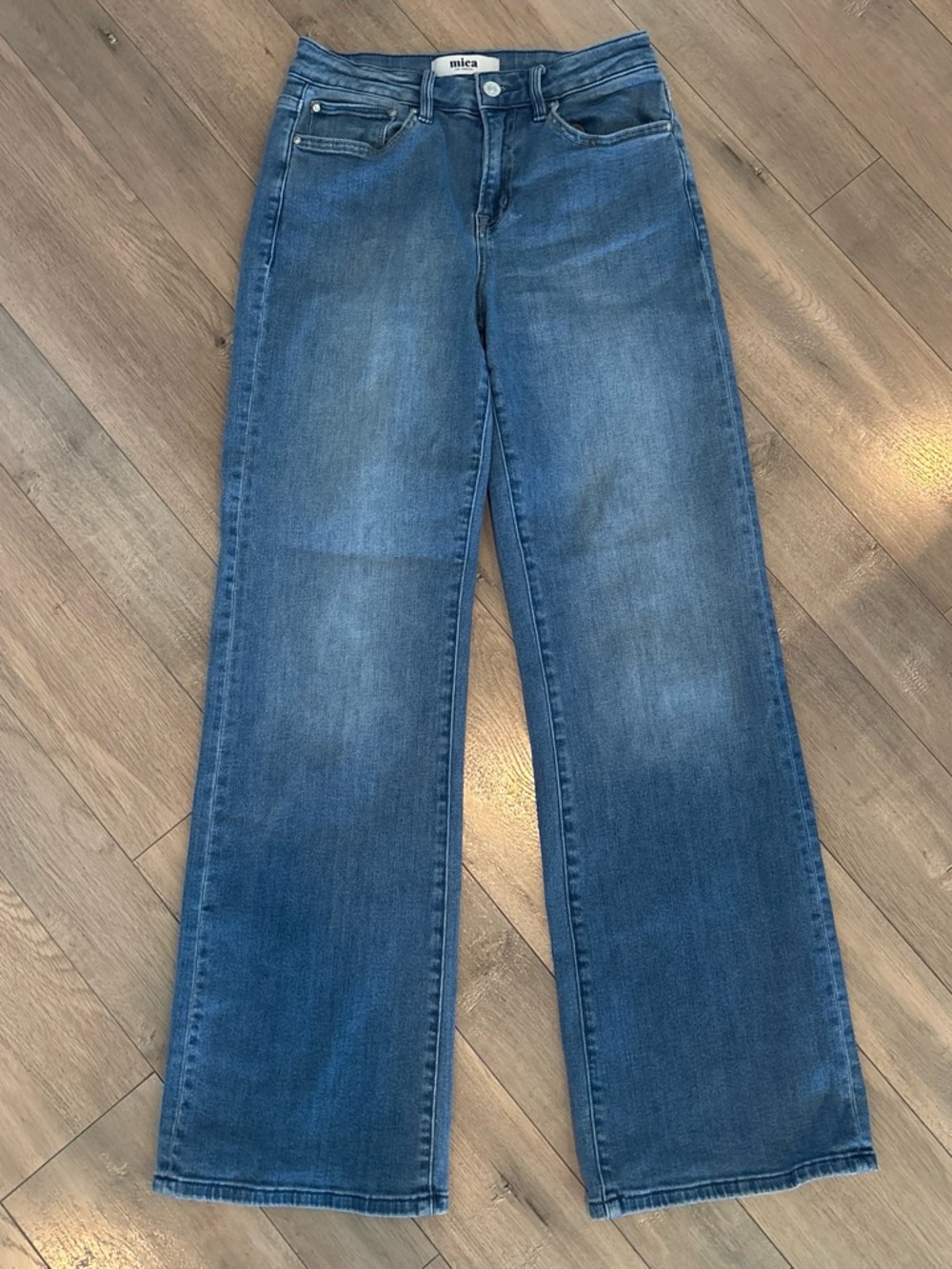 Mica High-Rise Wide-Leg Jeans in Medium Blue Wash